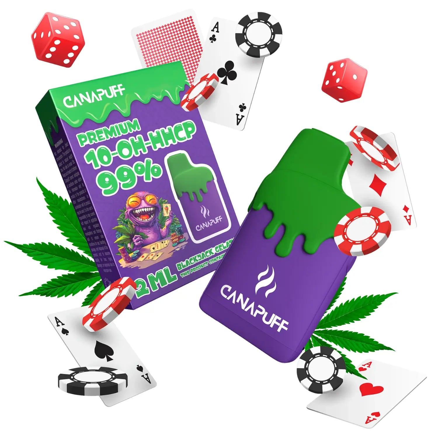 Canapuff 10-OH-HHCP Vape - Einweg-Vape | Blackjack Gelato - 99% - 2ml