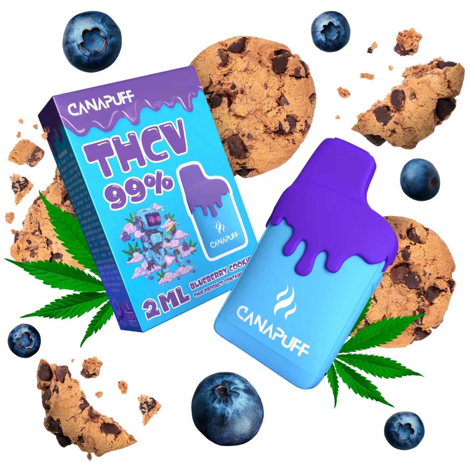 Canapuff THCV Vape - Einweg-Vape | Blueberry Cookies - 99% - 2ml