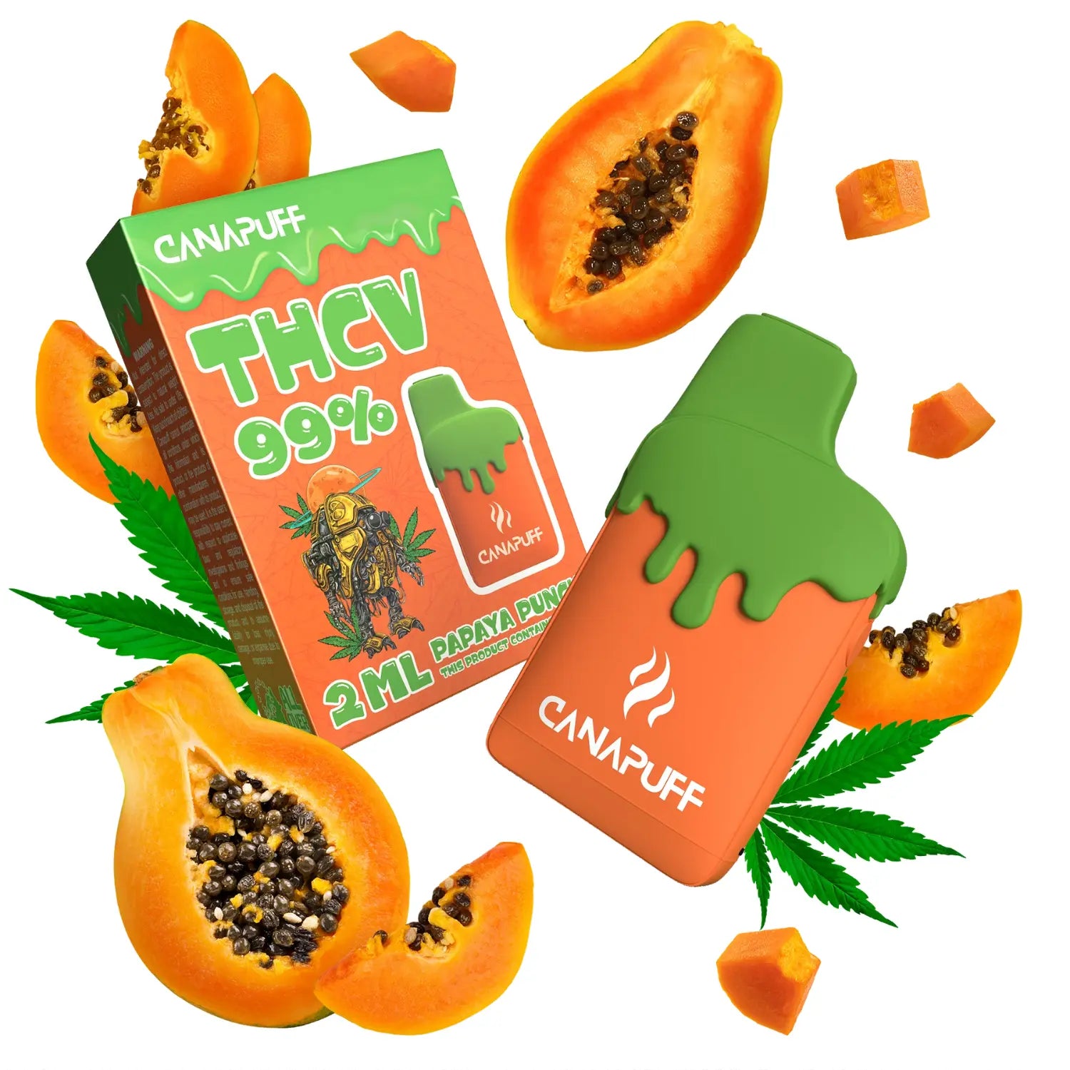 Canapuff THCV Vape - Einweg-Vape | Papaya Punch - 99% - 2ml