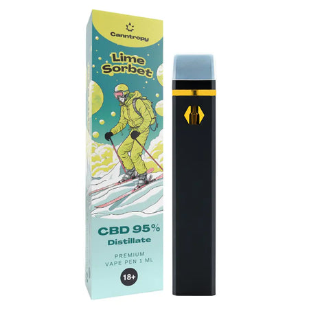 Canntropy CBD Vape - Premium Vape Pen | Lime Sorbet - 95% - 1ml Vape Brands of Hemp