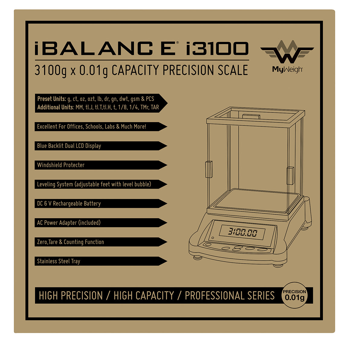 Digitalwaage My Weigh iBALANCE3100 - 3.100g x 0,01g