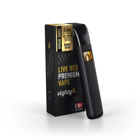 Eighty8 Premium Live Resin CBD Vape | Bubba Kush | 92% CBD - 0,5ml Vape Eighty8