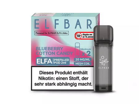 ELFBAR ELFA Pod mit Nikotin | Blueberry Cotton | 20 mg/ml - 2er Set Pod ELFBAR