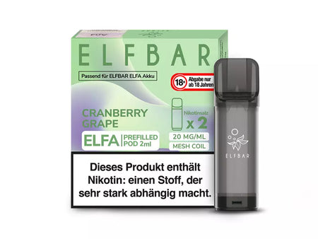 ELFBAR ELFA Pod mit Nikotin | Cranberry Grape | 20 mg/ml - 2er Set Pod ELFBAR