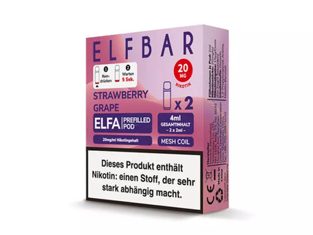 ELFBAR ELFA Pod mit Nikotin | Strawberry Grape | 20 mg/ml - 2er Set Pod ELFBAR