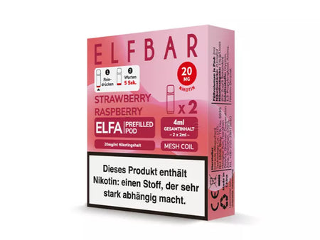 ELFBAR ELFA Pod mit Nikotin | Strawberry Raspberry | 20 mg/ml - 2er Set Pod ELFBAR