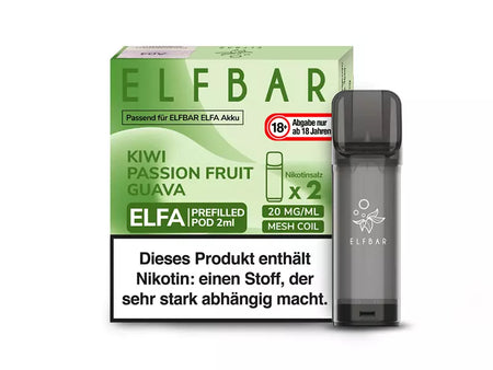 ELFBAR ELFA Pod mit Nikotin | Kiwi Passion Fruit Guava - 20 mg/ml - 2er Set Pod ELFBAR