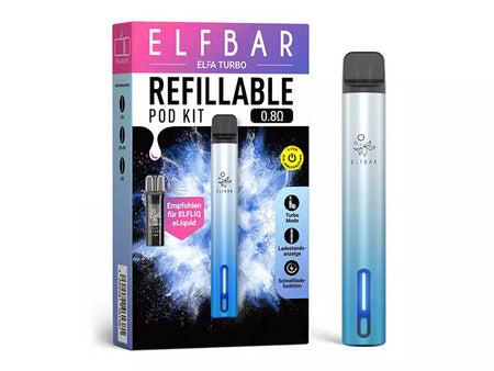 ELFBAR ELFA Turbo Refillable Pod Kit | Aurora Cyan Vape ELFBAR