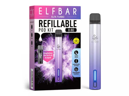 ELFBAR ELFA Turbo Refillable Pod Kit | Aurora Purple Vape ELFBAR