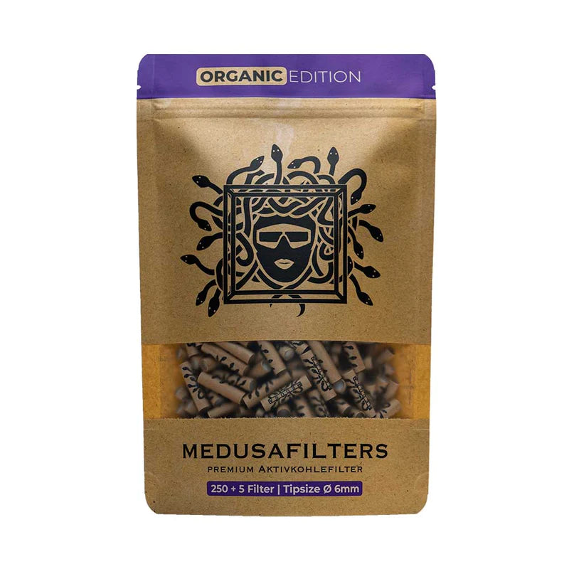 Medusa Aktivkohle- und Zellstofffilter Slim | Organic - Ø 6mm Aktivkohlefilter MEDUSA 250 Stück