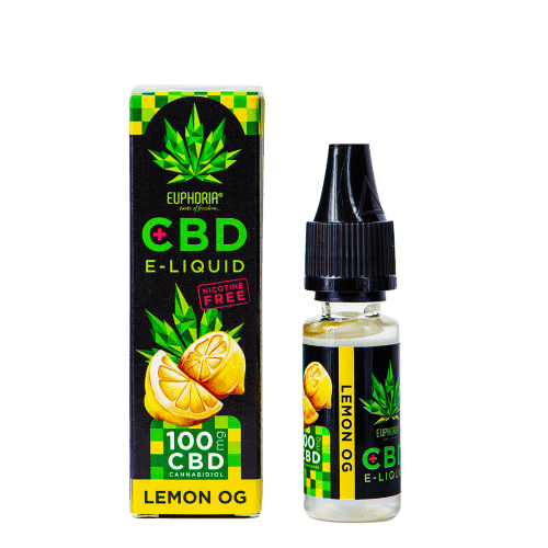 Euphoria CBD E-Liquid | 10 ml Liquid Euphoria Lemon OG | 100 mg CBD