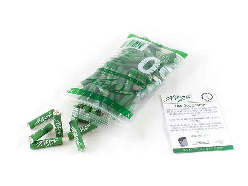 PURIZE XTRA Slim Size Aktivkohlefilter – 50er Pack - ø 5,9 mm Aktivkohlefilter Purize Grün