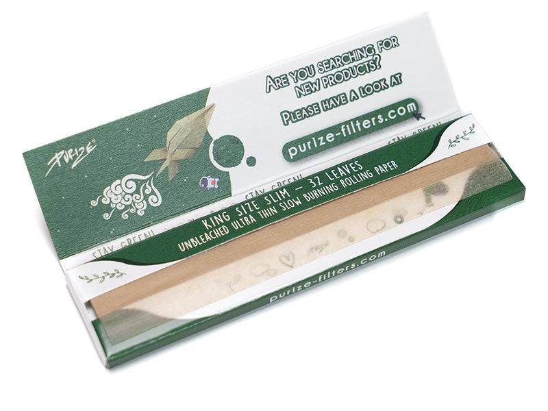 PURIZE Brown King Size | Ultra Slim Papers - 32 Blatt Papers Purize