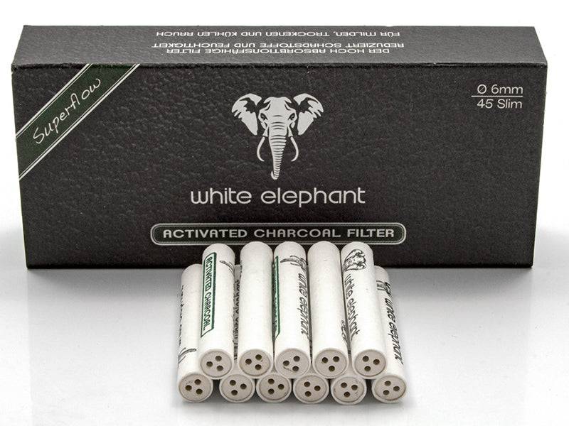 White Elephant Aktivkohlefilter | ø 6 mm - 45 Stück Aktivkohlefilter White Elephant