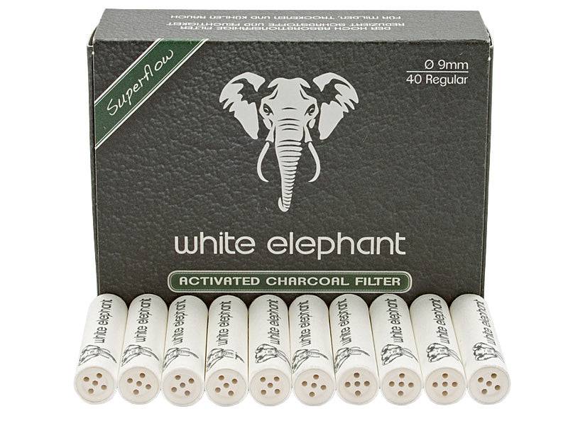 White Elephant Aktivkohlefilter | ø 9 mm Aktivkohlefilter White Elephant 40er